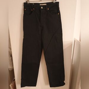 Levi's Premium Ribcage Straight Ankle Black Button Fly Jeans 27